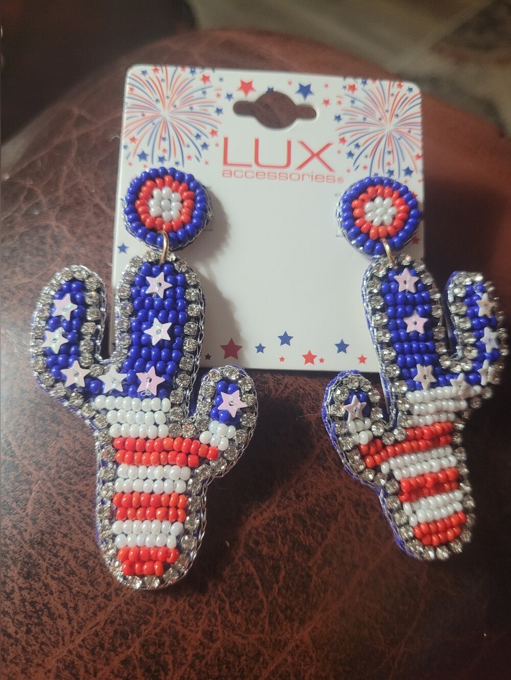 Lux Accessory Americana Cactus Earrings